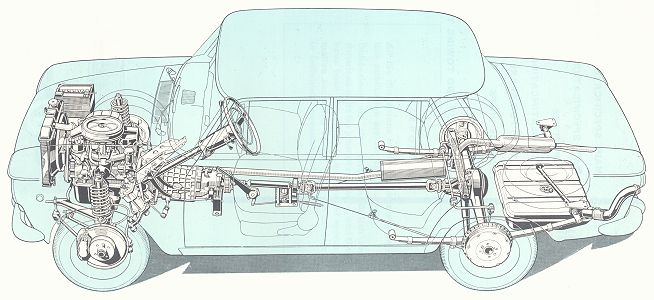 Fiat 1300/1500 cutaway drawing