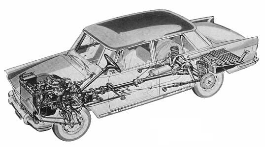 Fiat 1800/2100 cutaway drawing