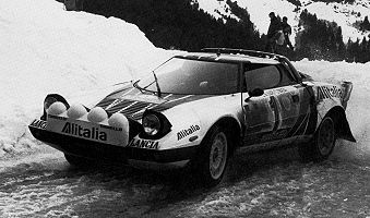 Lancia Stratos on the 1977 Monte Carlo Rally