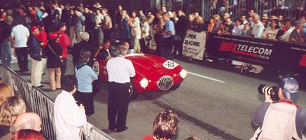 Osca MT4 1100 at the finish of the 2001 Mille Miglia