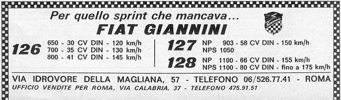 Giannini advert from 1979