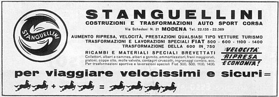 Stanguellini advert from 1957